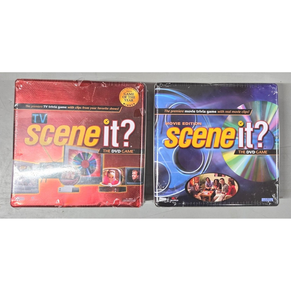 Scene It? TV & Movie Edition DVD Board Game‎ Bundle - Factory Sealed Tins